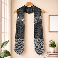 New Zealand Aotearoa Graduation Stole Black Taniko Art Maori Pattern