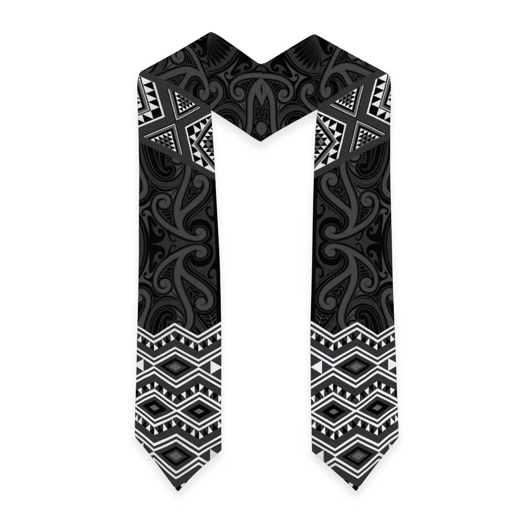 New Zealand Aotearoa Graduation Stole Black Taniko Art Maori Pattern