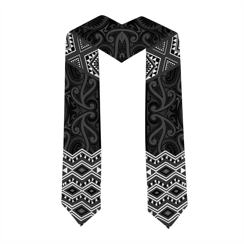 New Zealand Aotearoa Graduation Stole Black Taniko Art Maori Pattern