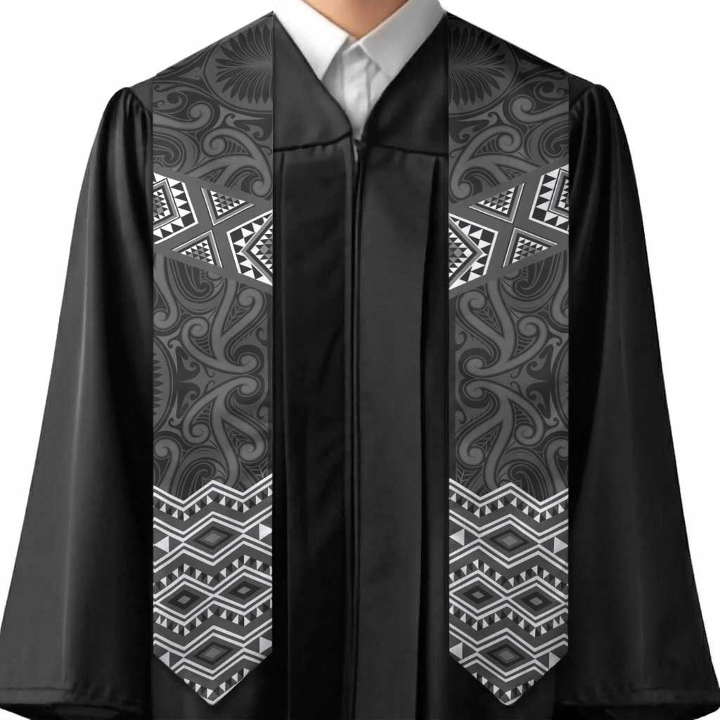 New Zealand Aotearoa Graduation Stole Black Taniko Art Maori Pattern