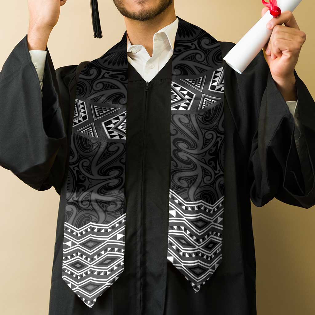 New Zealand Aotearoa Graduation Stole Black Taniko Art Maori Pattern