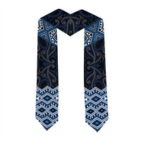 New Zealand Aotearoa Graduation Stole Blue Taniko Art Maori Pattern LT05 - Polynesian Pride