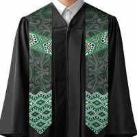 New Zealand Aotearoa Graduation Stole Green Taniko Art Maori Pattern