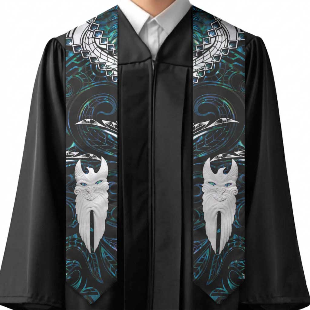 New Zealand Aotearoa Graduation Stole Maori Hei Rehua Paua Shell Glitter Green LT05 - Polynesian Pride