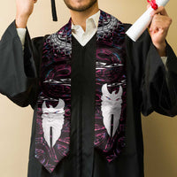 New Zealand Aotearoa Graduation Stole Maori Hei Rehua Paua Shell Glitter Pink LT05 - Polynesian Pride