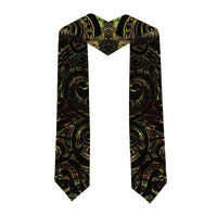 New Zealand Aotearoa Graduation Stole Maori Wheku Paua Shell Glitter Gold LT05 - Polynesian Pride