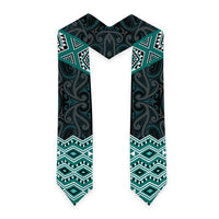 New Zealand Aotearoa Graduation Stole Turquoise Taniko Art Maori Pattern