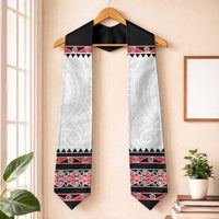 New Zealand Aotearoa Graduation Stole With Kowhaiwhai Pattern Red Version LT05 One Size Red - Polynesian Pride