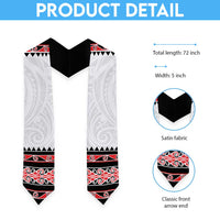 New Zealand Aotearoa Graduation Stole With Kowhaiwhai Pattern Red Version LT05 - Polynesian Pride