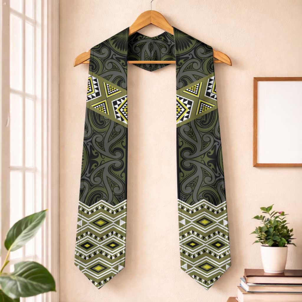 New Zealand Aotearoa Graduation Stole Yellow Taniko Art Maori Pattern