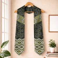 New Zealand Aotearoa Graduation Stole Yellow Taniko Art Maori Pattern