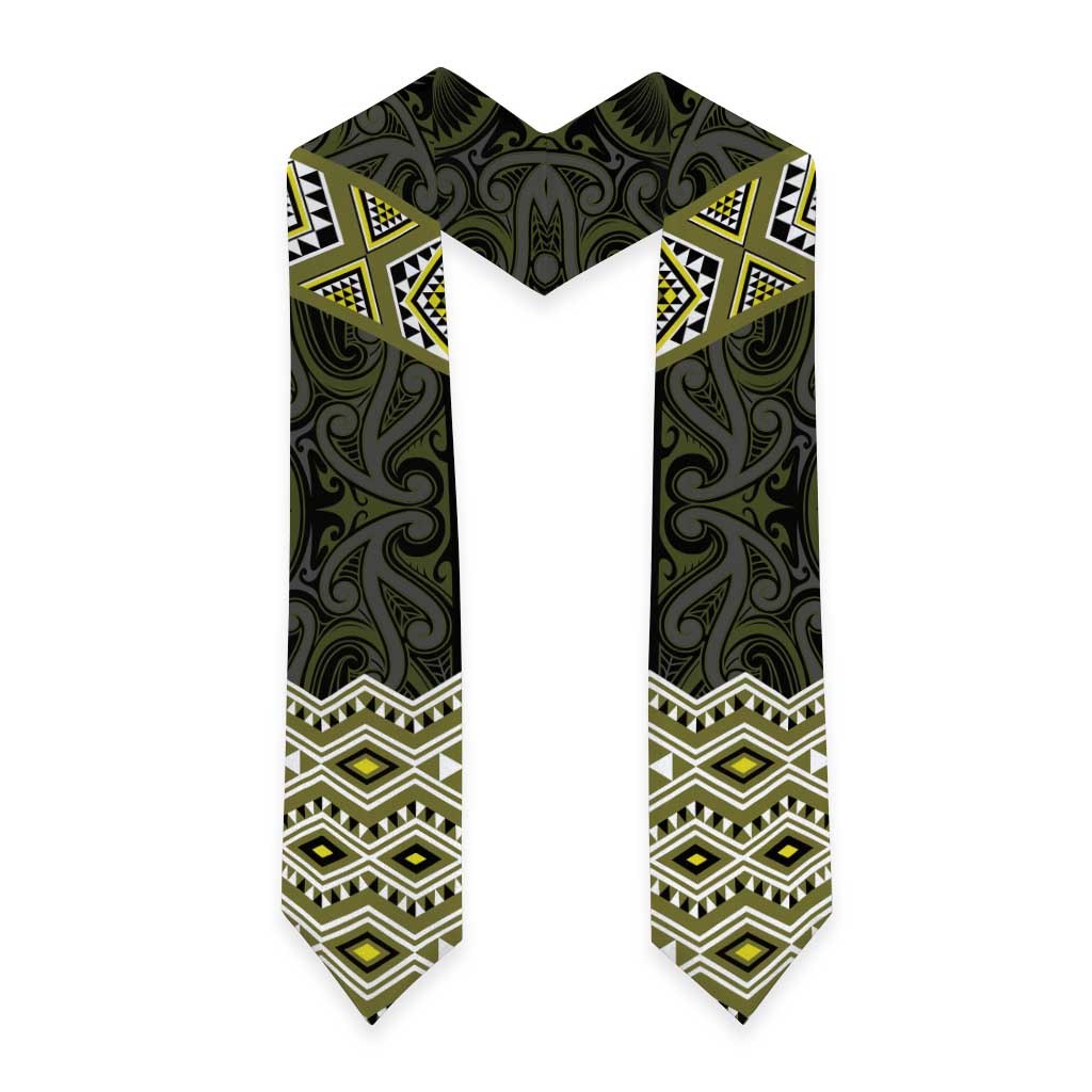 New Zealand Aotearoa Graduation Stole Yellow Taniko Art Maori Pattern