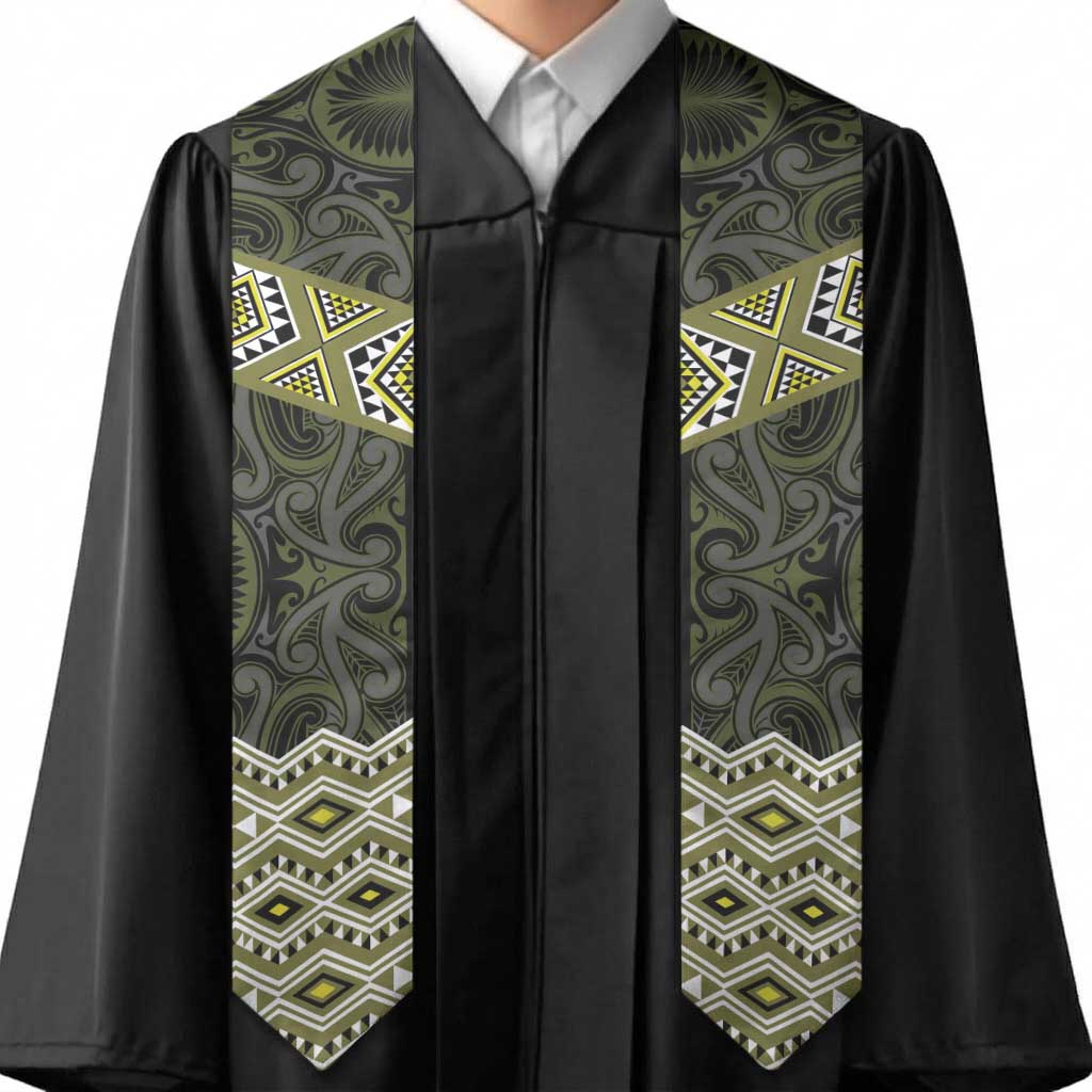 New Zealand Aotearoa Graduation Stole Yellow Taniko Art Maori Pattern