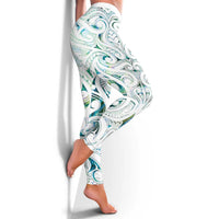 New Zealand Aotearoa Leggings Green Maori Papua Shell Indigenous - Polynesian Pride