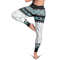 New Zealand Aotearoa Leggings With Paua Shell Kowhaiwhai Pattern LT05 - Polynesian Pride