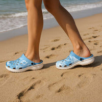 New Zealand Autism Awareness Clogs Shoes NZ Fern With Maori Koru Lizard LT14 - Polynesian Pride