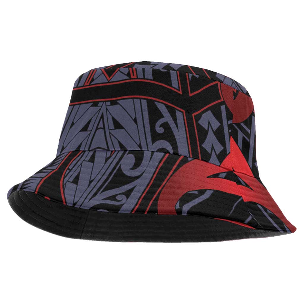 New Zealand Bucket Hat Maori Kiwiana Pattern Tukutuku Motif