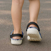 New Zealand Clogs Shoes Aotearoa Kowhaiwhai Mix Taniko Art - Blue