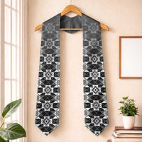New Zealand Graduation Stole Poutama Mix Gray Taniko Inspired Art