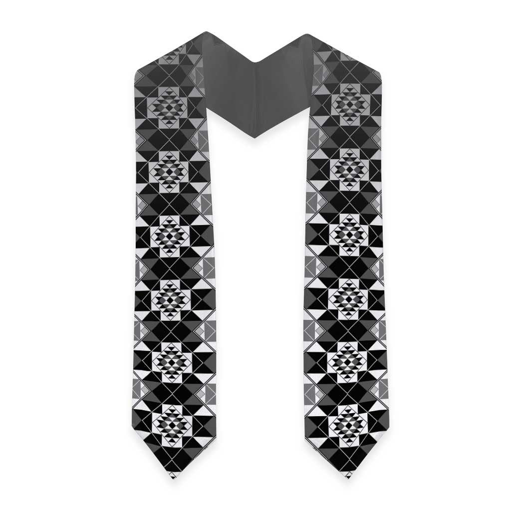 New Zealand Graduation Stole Poutama Mix Gray Taniko Inspired Art