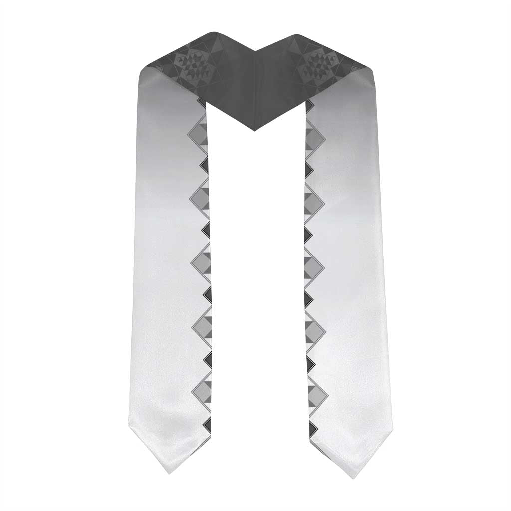 New Zealand Graduation Stole Poutama Mix Gray Taniko Inspired Art