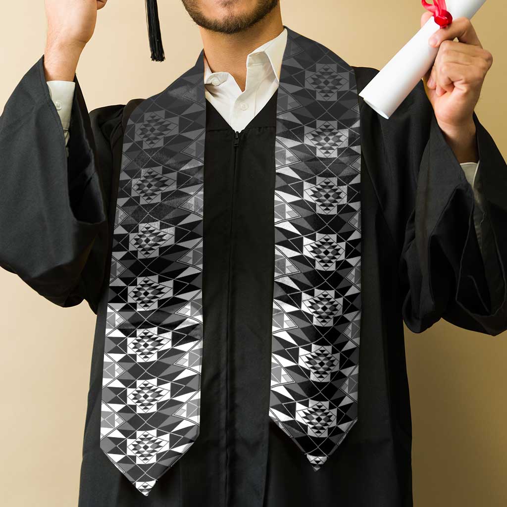 New Zealand Graduation Stole Poutama Mix Gray Taniko Inspired Art