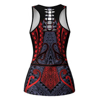 New Zealand Hollow Tank Top Maori Kiwiana Pattern Tukutuku Motif