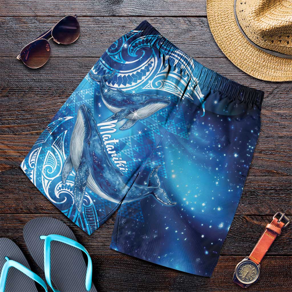New Zealand Humpback Whale Matariki Shorts for Men Maori New Year Taniko Niho Taniwha