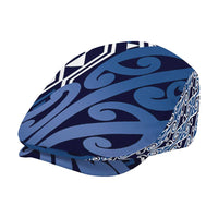 New Zealand Jeff Hat Aotearoa Kowhaiwhai Mix Taniko Art - Blue LT14 - Polynesian Pride