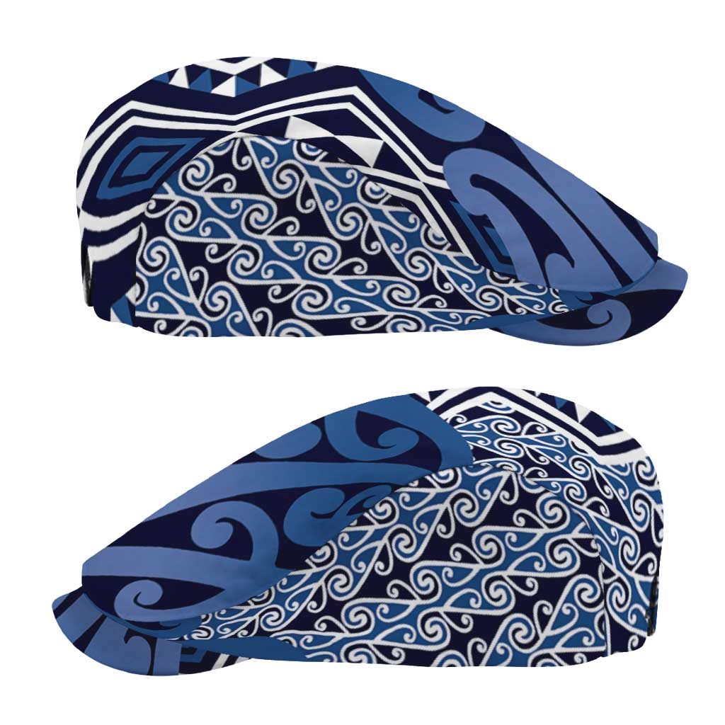 New Zealand Jeff Hat Aotearoa Kowhaiwhai Mix Taniko Art - Blue LT14 - Polynesian Pride