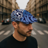 New Zealand Jeff Hat Aotearoa Kowhaiwhai Mix Taniko Art - Blue LT14 - Polynesian Pride