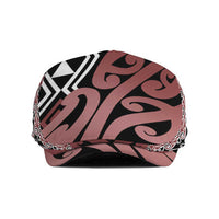 New Zealand Jeff Hat Aotearoa Kowhaiwhai Mix Taniko Art - Brown
