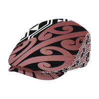 New Zealand Jeff Hat Aotearoa Kowhaiwhai Mix Taniko Art - Brown