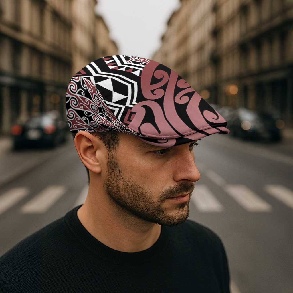 New Zealand Jeff Hat Aotearoa Kowhaiwhai Mix Taniko Art - Brown