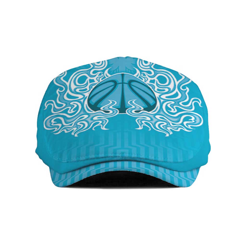 New Zealand Jeff Hat Fire Basketball Maori Tribal Sky Blue - Polynesian Pride