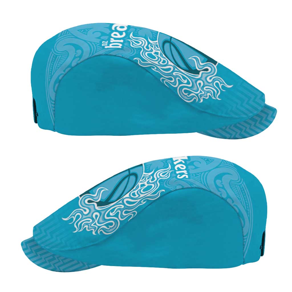 New Zealand Jeff Hat Fire Basketball Maori Tribal Sky Blue - Polynesian Pride
