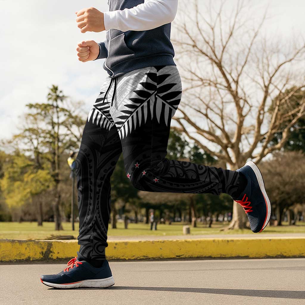 New Zealand Jogger Pants Aotearoa Maori Kiwi Black Fern - Polynesian Pride