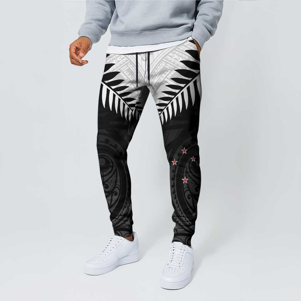 New Zealand Jogger Pants Aotearoa Maori Kiwi Black Fern - Polynesian Pride