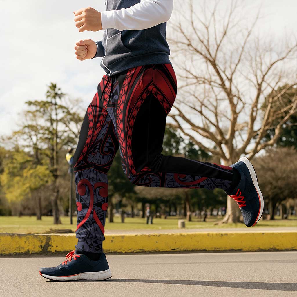 New Zealand Jogger Pants Maori Kiwiana Pattern Tukutuku Motif LT9 - Polynesian Pride
