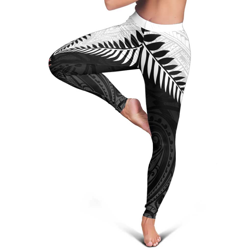 New Zealand Leggings Aotearoa Maori Kiwi Black Fern - Polynesian Pride