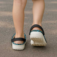 New Zealand Maori Clogs Shoes Poutama Manaia Turquoise Paua Shell - Polynesian Pride