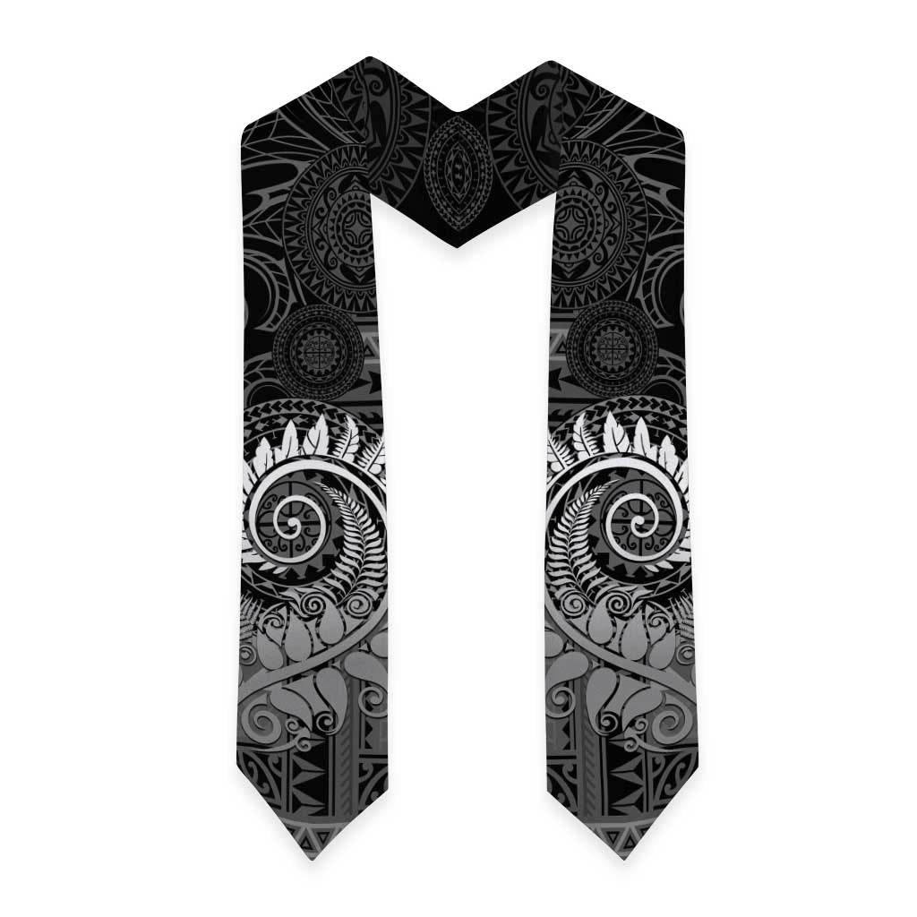New Zealand Maori Koru Fern Graduation Stole Spiral Polynesian Style Gray LT05 - Polynesian Pride