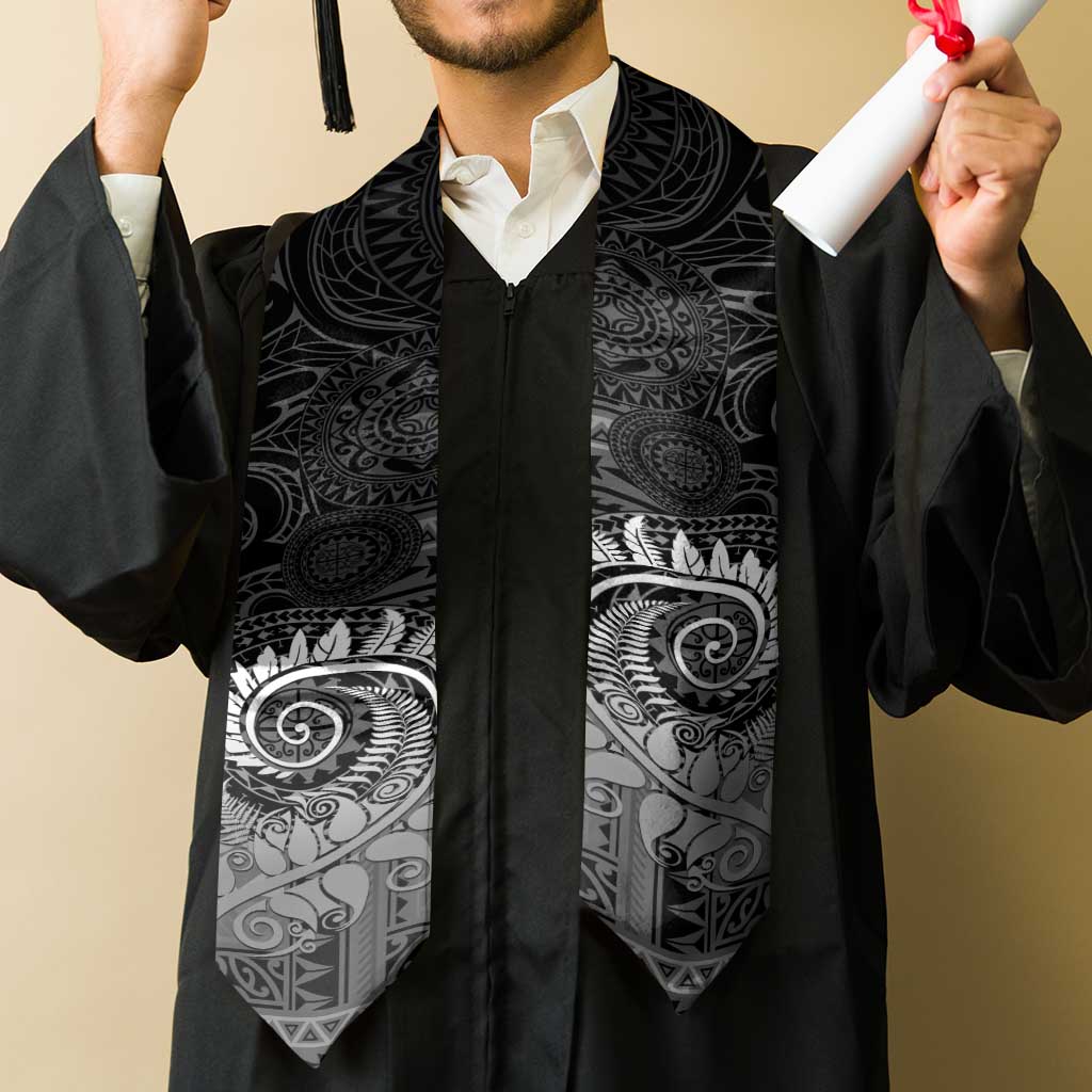 New Zealand Maori Koru Fern Graduation Stole Spiral Polynesian Style Gray LT05 - Polynesian Pride