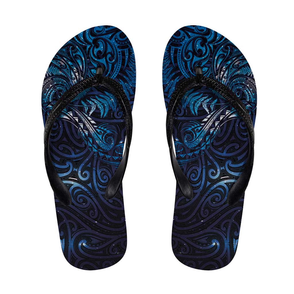 New Zealand New Year-Matariki Flip Flops Aotearoa Maori Tattoo Galaxy Sky LT03 Multicolor - Polynesian Pride