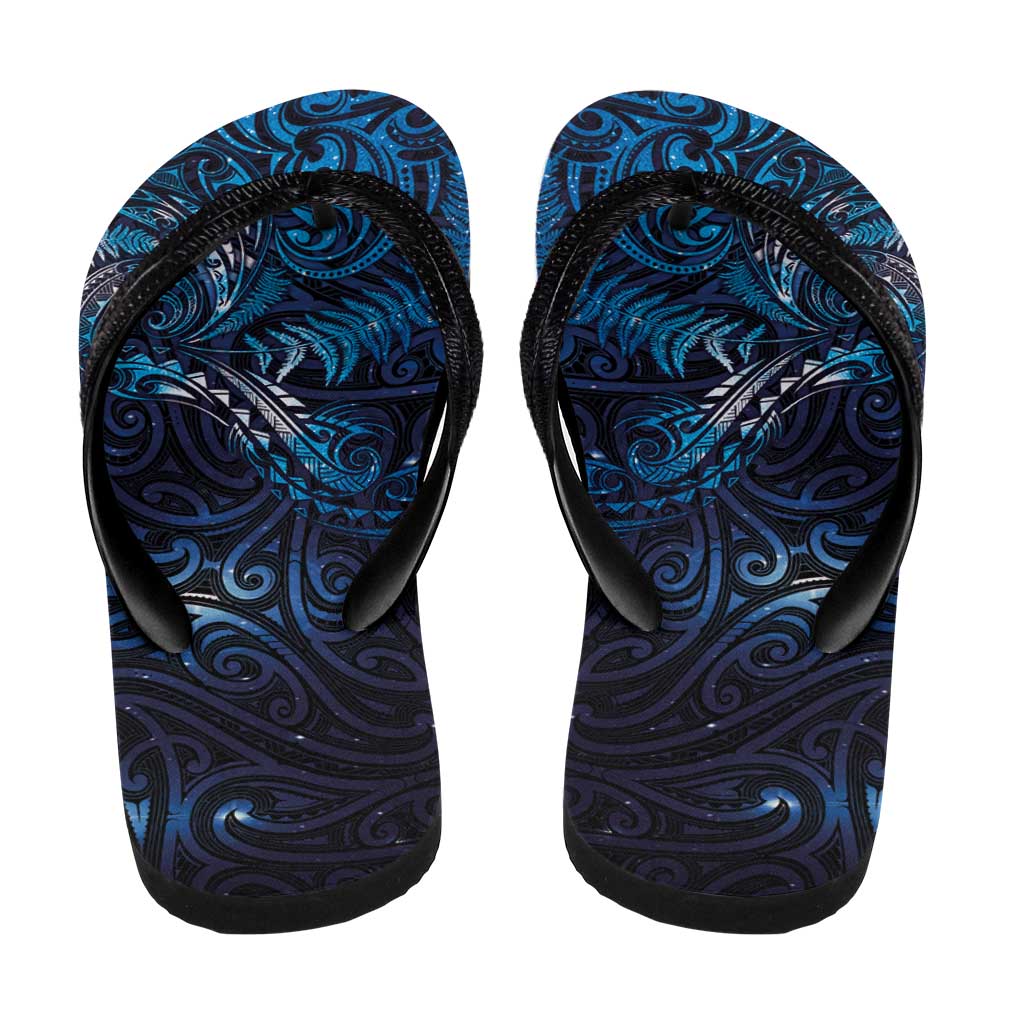 New Zealand New Year-Matariki Flip Flops Aotearoa Maori Tattoo Galaxy Sky LT03 - Polynesian Pride