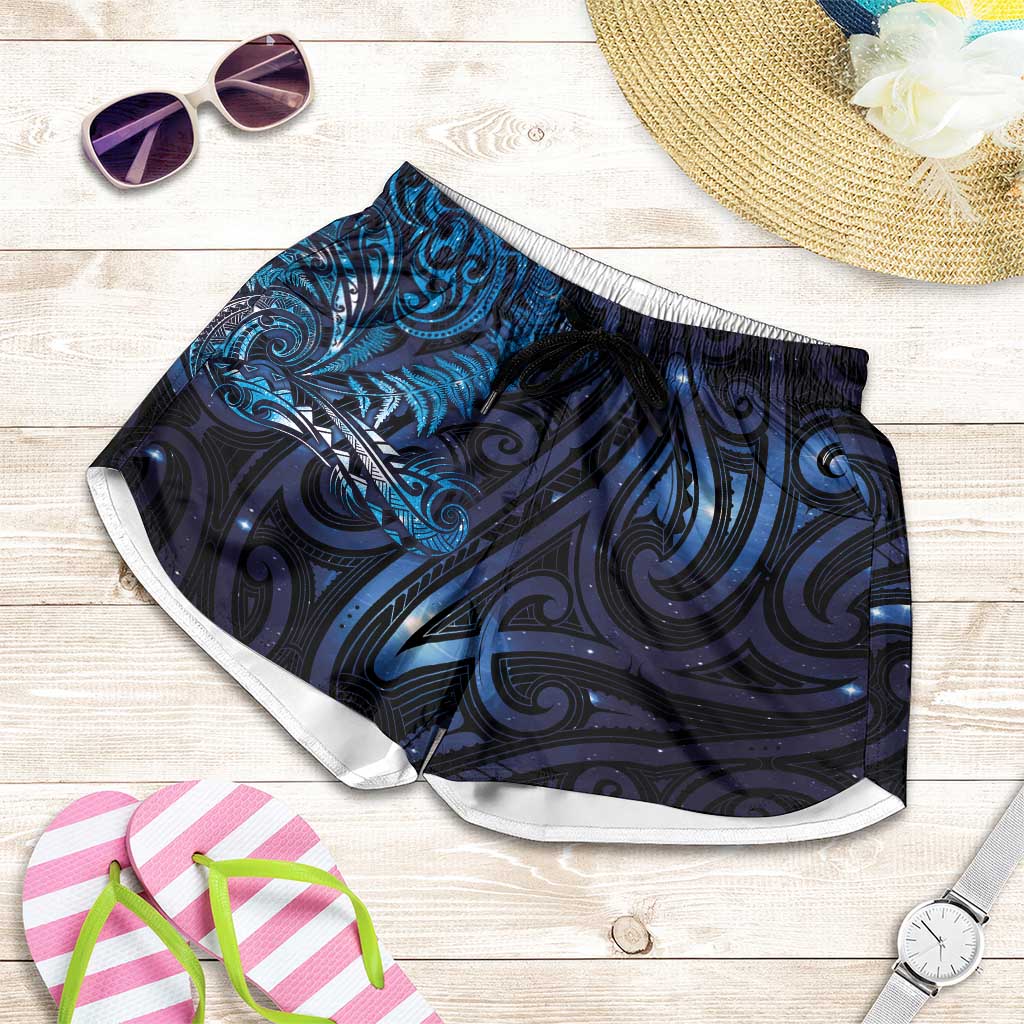 New Zealand New Year-Matariki Shorts for Women Aotearoa Maori Tattoo Galaxy Sky