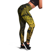 New Zealand Rugby All Gold Leggings Silver Fern All Black Mix Ta Moko LT09