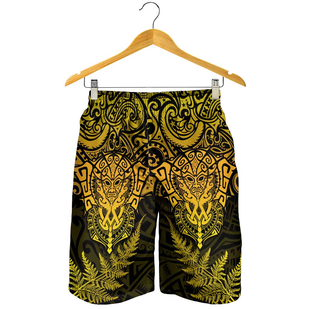 New Zealand Rugby All Gold Shorts for Men Silver Fern All Black Mix Ta Moko LT09