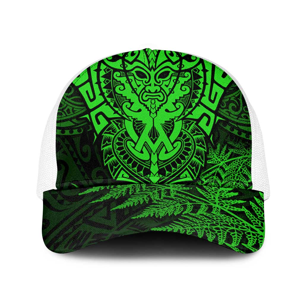 New Zealand Rugby All Green Baseball Net Cap Silver Fern All Black Mix Ta Moko - Polynesian Pride