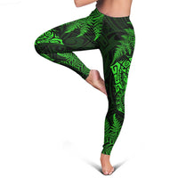 New Zealand Rugby All Green Leggings Silver Fern All Black Mix Ta Moko LT09